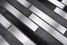 Hand sample mosaic tile aluminum composite aluminum alu gray black tile backsplash kitchen MOS49-0308_m
