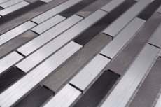 Hand sample mosaic tile aluminum composite aluminum alu gray black tile backsplash kitchen MOS49-0308_m