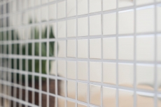 Hand-patterned mosaic tile stainless steel silver silver steel glossy MOS129-23G_m