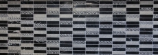 Hand pattern mosaic tile marble natural stone rectangle stone carving silver black MOS40-STN89_m