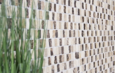 Hand-patterned mosaic tile marble natural stone rods beige Carpet Crema Marfil Dark Emperador honed MOSSopo-M10-VH21_m