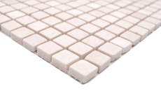 Hand-painted mosaic tile marble natural stone white Botticino Anticato MOS38-0104_m