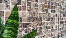 Hand-painted mosaic tile marble natural stone Impala brown polished MOS42-1306_m