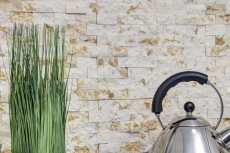 Hand sample mosaic stone wall marble natural stone Brick Splitface sunny beige 3 D MOS42-X3D46_m