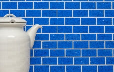 Hand-painted mosaic kitchen splashback quartz composite artificial stone Brick Artificial blue MOS46-ASMB5_m