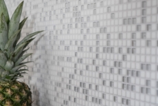 Hand-painted mosaic tile ECO Recycling GLAS Enamel white matt glass MOS140-07W_m