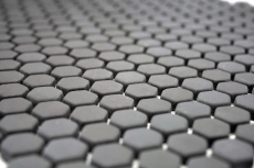 Hand-painted mosaic tile ECO Recycling GLAS Hexagon Enamel gray-brown matt MOS140-HX15G_m