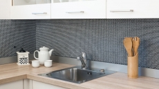 Hand-painted mosaic tile ECO Recycling GLAS Brick Enamel black matt MOS140-B21B_m