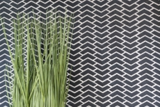 Hand-painted mosaic tile ECO Recycling GLASS herringbone enamel black matt MOS140-HB31B_m
