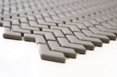 Hand-painted mosaic tile ECO Recycling GLASS Herringbone Enamel cream matt MOS140-HB33C_m