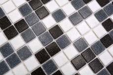 Hand sample mosaic tile glass wall tile bathroom tile shower splashback tile mirror white gray black MOS52-0302_m
