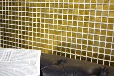 Hand-painted mosaic tile Translucent glass mosaic Crystal gold structure MOS120-0742_m