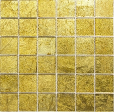 Hand-painted mosaic tile Translucent glass mosaic Crystal gold structure MOS120-0746_m