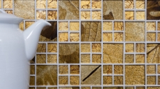 Hand-painted mosaic tile Translucent combination glass mosaic Crystal Desert gold MOS88-8DSG_m