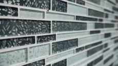 Hand-painted mosaic tile Translucent white gray composite glass mosaic Crystal Chic Flowers MOS86-8CFL_m