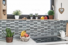 Hand-painted mosaic tile Translucent rods Glass mosaic Crystal Day silver MOS87-STDS_m