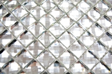 Hand-painted mosaic tile Translucent crystal Glass mosaic Crystal Glitter silver MOS130-0208_m