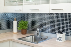 Hand-painted mosaic tile Translucent black Glass mosaic Crystal Lustre black MOS88-8LU89_m