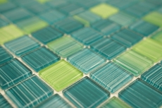 Hand-painted mosaic tile Translucent green glass mosaic Crystal green MOS64-0509_m