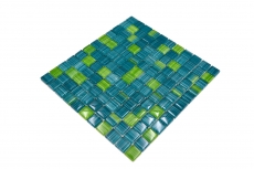 Hand-painted mosaic tile Translucent green glass mosaic Crystal green MOS74-0509_m