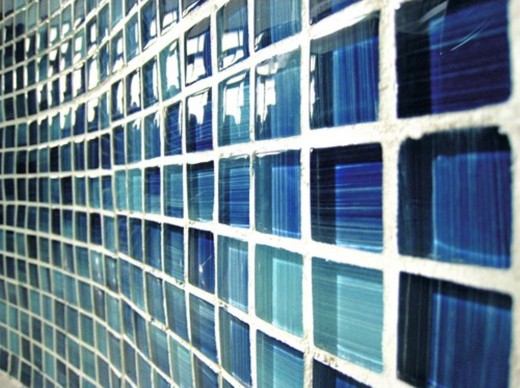 Hand-painted mosaic tile Translucent line blue Glass mosaic Crystal line blue MOS74-0409_m