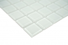 Hand-painted mosaic tile Translucent white with green tint Glass mosaic Crystal BAD WC MOS60-0102_m