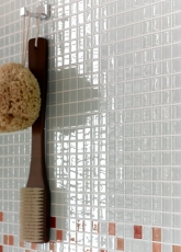 Hand-painted mosaic tile Translucent white with green tint Glass mosaic Crystal BAD WC MOS60-0102_m
