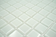 Hand-painted mosaic tile Translucent white Glass mosaic Crystal white matt frosted MOS60-0111_m