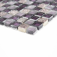 Hand pattern mosaic tile translucent purple glass mosaic Crystal Resin purple purple matt BATH WC kitchen WALL MOS92-1107_m