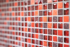 Hand-painted mosaic tile Translucent red Glass mosaic Crystal Resin red BATH WC Kitchen WALL MOS92-0904_m
