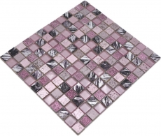Hand-painted mosaic tile Tile backsplash Translucent pink Glass mosaic Crystal Resin pink BATH WC Kitchen WALL MOS82-1104_m
