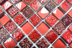 Hand-painted mosaic tile Tile backsplash Translucent red Glass mosaic Crystal Resin red BATH WC Kitchen WALL MOS82-0906_m