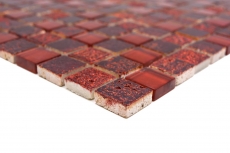 Hand-painted mosaic tile Tile backsplash Translucent red Glass mosaic Crystal Resin red BATH WC Kitchen WALL MOS82-0906_m