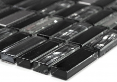 Hand-painted mosaic tile Translucent stainless steel black rods Glass mosaic Crystal steel black glass MOS87-0301_m