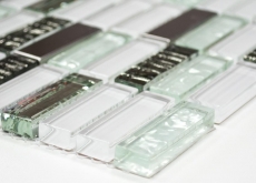 Hand-painted mosaic tile Translucent stainless steel white rods Glass mosaic Crystal steel white glass MOS87-0102_m
