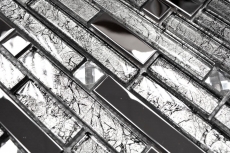 Hand pattern mosaic tile Tile mirror translucent stainless steel silver composite glass mosaic Crystal steel silver glass MOS86-0106_m