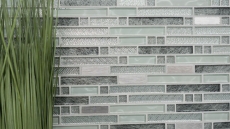 Hand sample mosaic tile Tile mirror translucent stainless steel clear silver gray composite glass mosaic Crystal steel clear silver gray MOS87-MV698_m