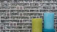 Hand sample mosaic tile Tile mirror translucent stainless steel green-grey composite glass mosaic Crystal steel stone green-grey MOS87-MV728_m