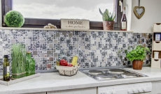 Hand-patterned mosaic tile Tile mirror translucent stainless steel black silver combination glass mosaic Crystal steel black structure MOS88-0203_m