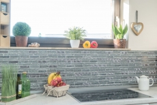 Hand sample mosaic tile Tile mirror translucent aluminum black composite glass mosaic Crystal stone Alu black MOS49-GV84_m