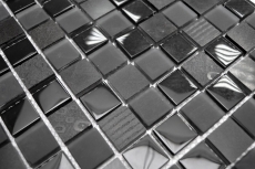 Hand-painted mosaic tile Tile backsplash Translucent dark gray black Glass mosaic Crystal stone Relief dark gray black MOS83-HQ29_m