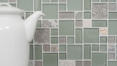 Hand-painted mosaic tile tile backsplash translucent gray combination glass mosaic Crystal stone clear gray matt MOS88-MC669_m