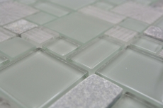 Hand-painted mosaic tile tile backsplash translucent gray combination glass mosaic Crystal stone clear gray matt MOS88-MC669_m