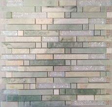 Hand-painted mosaic tile Tile backsplash Translucent gold light green Composite glass mosaic Crystal stone Onyx gold MOS87-MV738_m