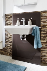 Hand-painted mosaic tile Tile backsplash Translucent beige brown Composite glass mosaic Crystal marble beige brown MOS86-1302_m