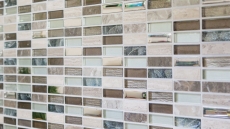 Hand-painted mosaic tile Tile backsplash Translucent light brown silver gray Rectangle Glass mosaic Crystal stone light brown MOS87-SM68_m