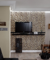 Hand-painted mosaic tile Translucent beige brown rods Glass mosaic Crystal stone beige brown MOS87-1206_m