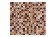 Hand-painted mosaic tile Tile backsplash Translucent beige brown Glass mosaic Crystal stone beige brown MOS92-1206_m