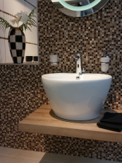 Hand-painted mosaic tile Tile backsplash Translucent beige brown Glass mosaic Crystal stone beige brown MOS92-1206_m