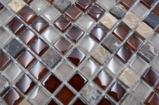 Hand-painted mosaic tile Tile backsplash Translucent brown Glass mosaic Crystal stone brown BATH WC Kitchen WALL MOS92-1304_m
